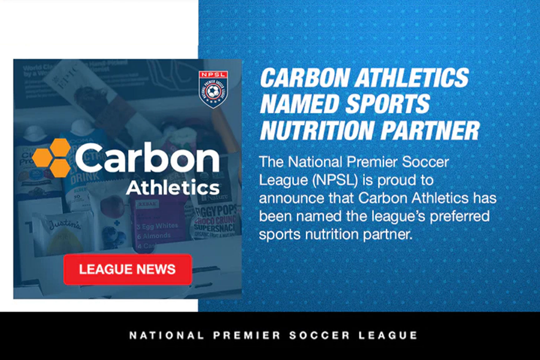 Carbon Athletics Named Preferred Sports Nutrition Partner of the NPSL